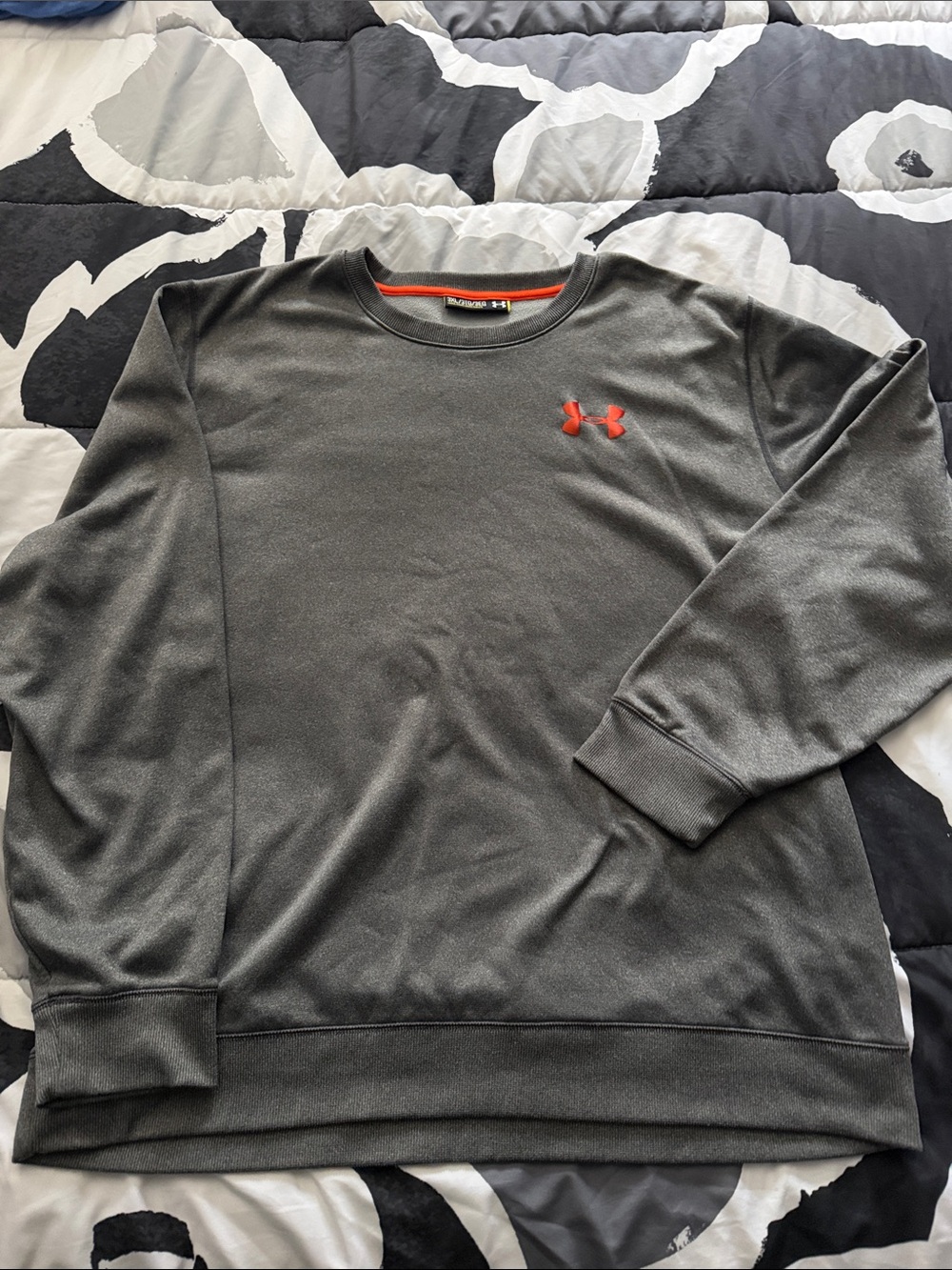 Under Armour Men's Charcoal Crewneck Sweatshirt with Orange Logo